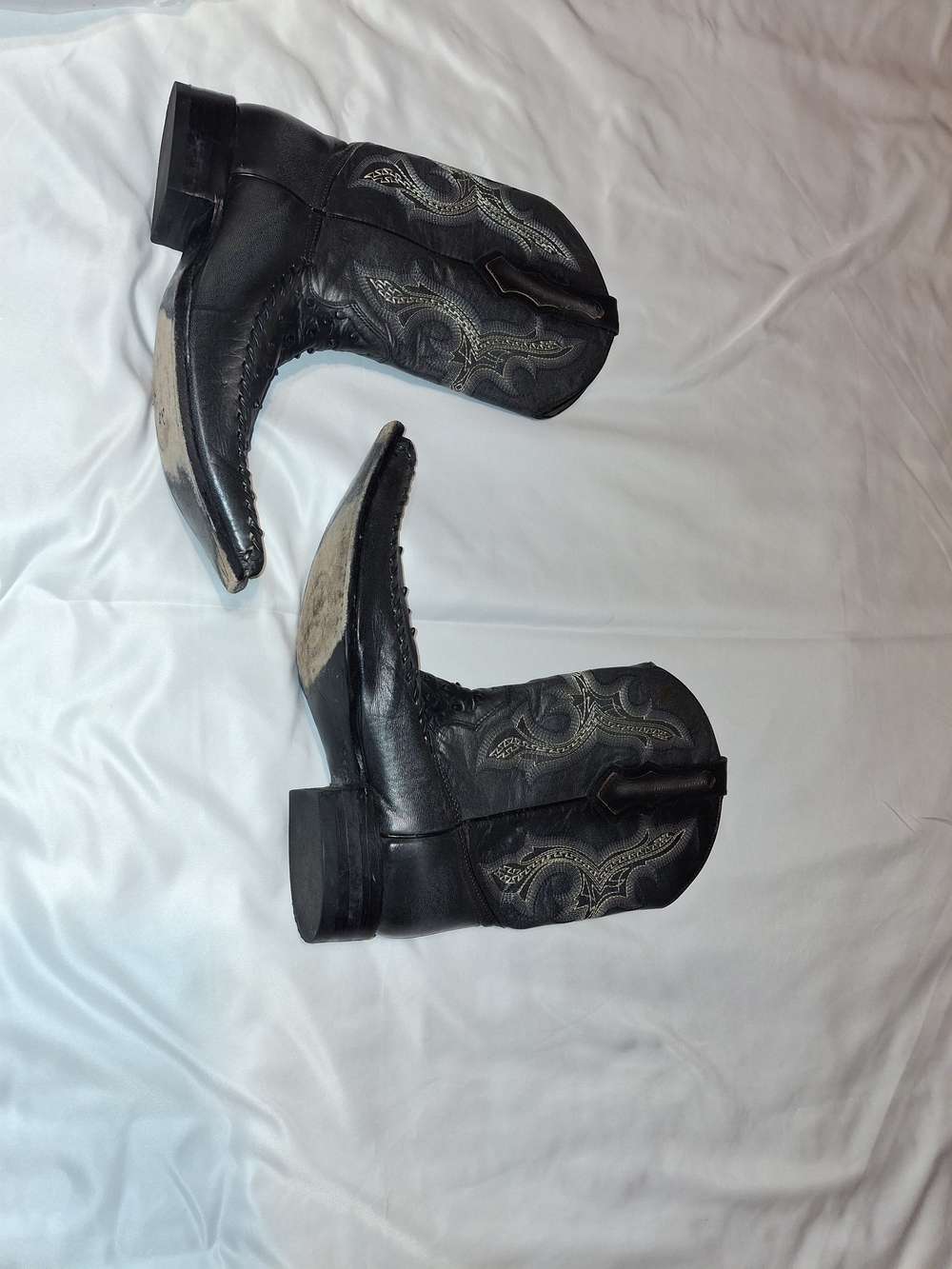 El General Black Western Cowboy Boots Size 9 Made in Mexico